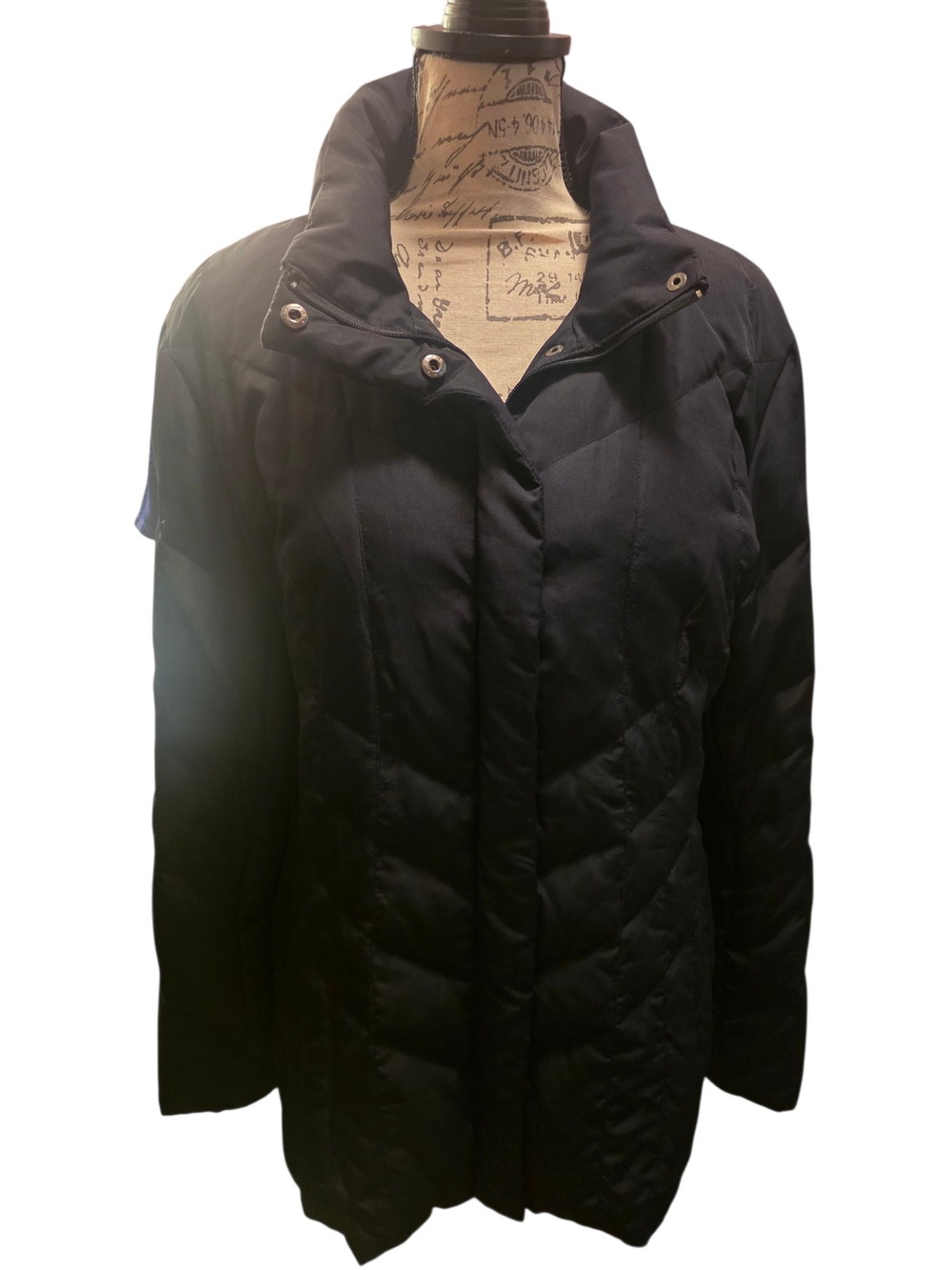 New York & Company Black Puffer Jacket Coat Women's L Euc
